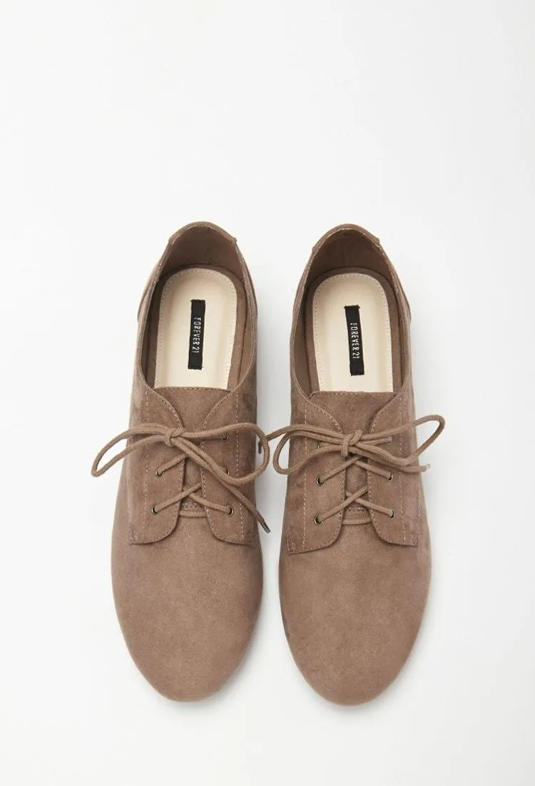 Faux Suede Oxfords