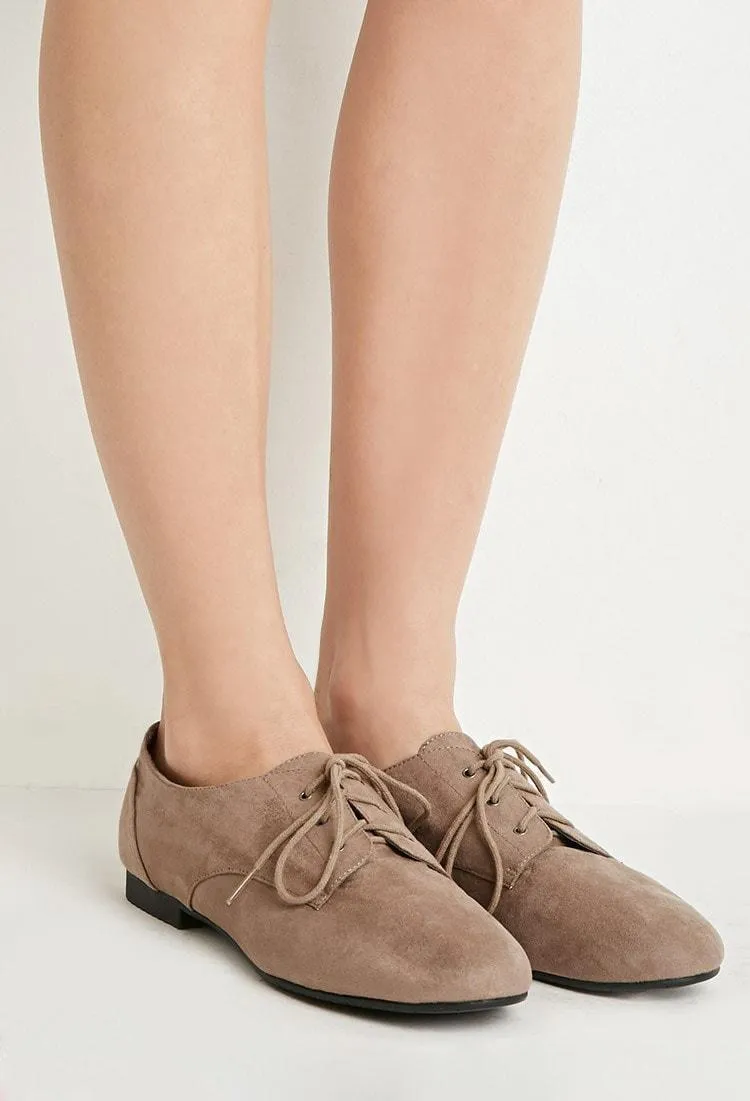 Faux Suede Oxfords