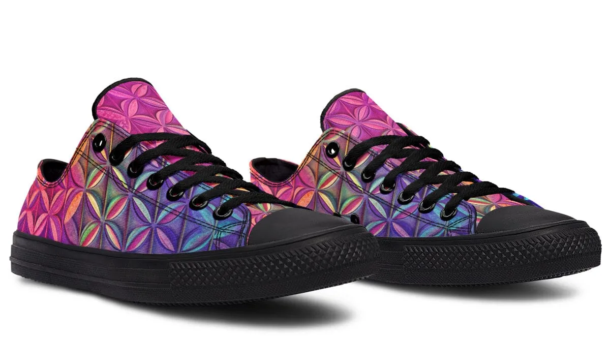 Flower Life Magenta Low Top Shoes