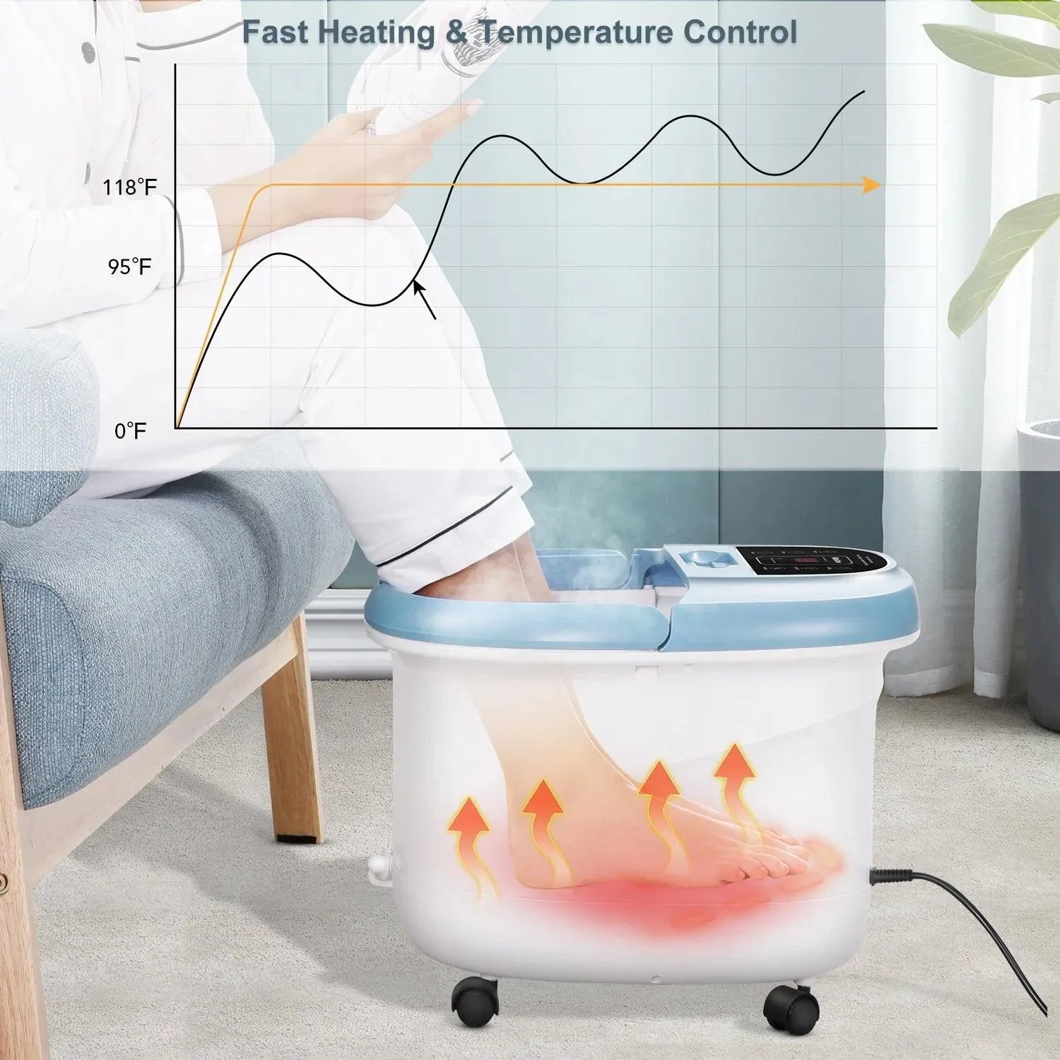 Foot Spa Bath Massager  with Heat Vibration and Tempreture and Time Setting 13482759