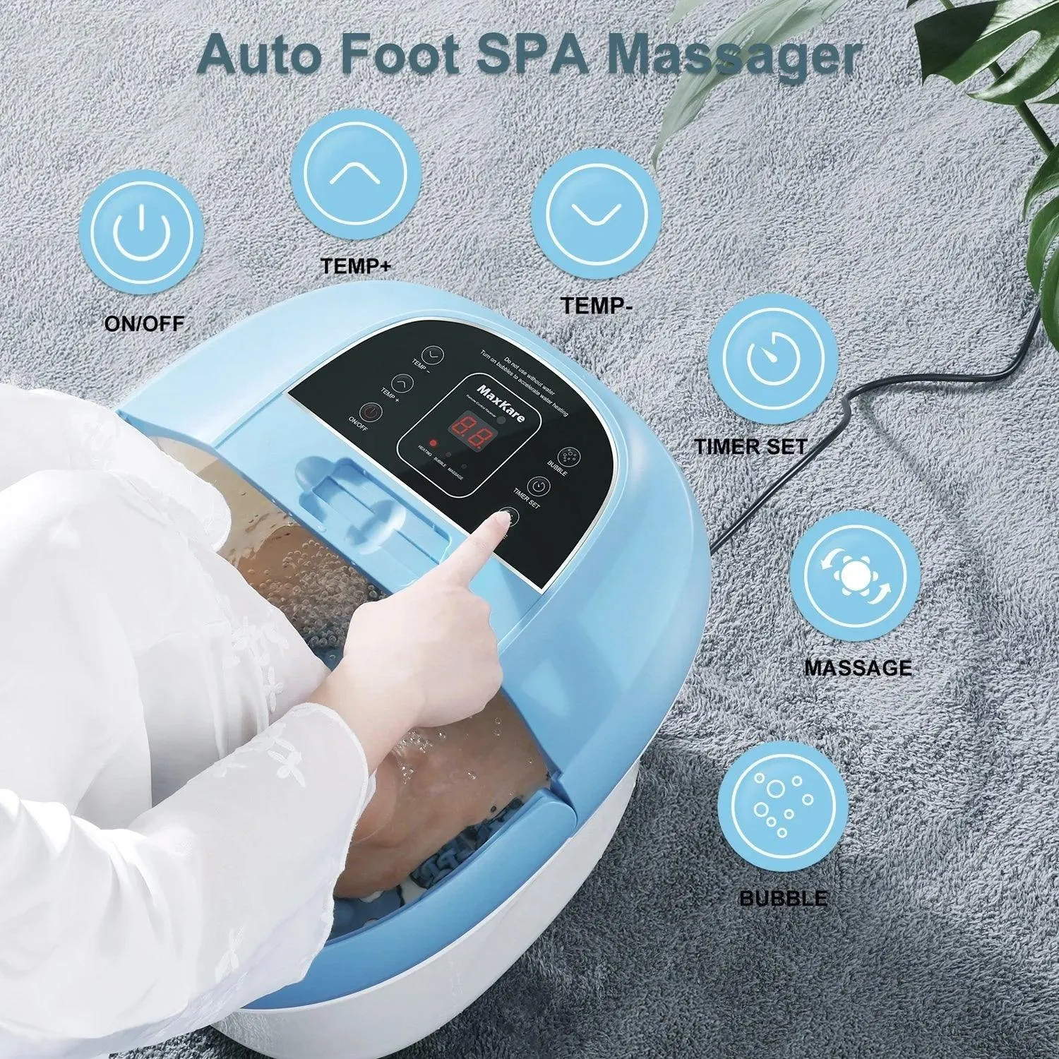 Foot Spa Bath Massager  with Heat Vibration and Tempreture and Time Setting 13482759