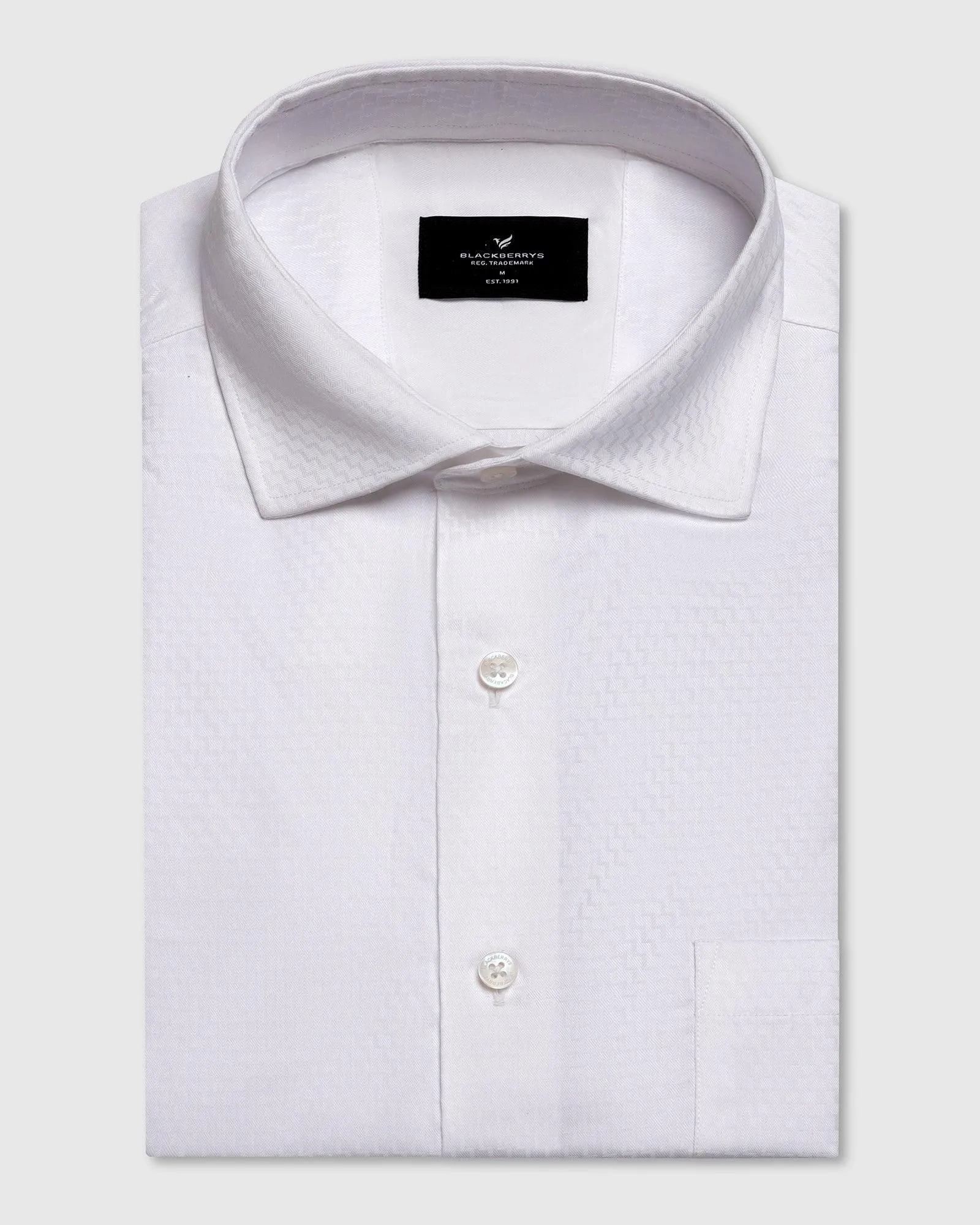 Formal White Textured Shirt - Marlet