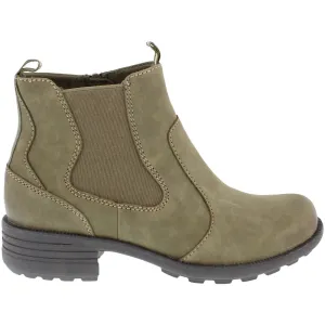 Free Spirit 40812 Ascot Ladies Olive Leather Arch Support Side Zip Ankle Boots