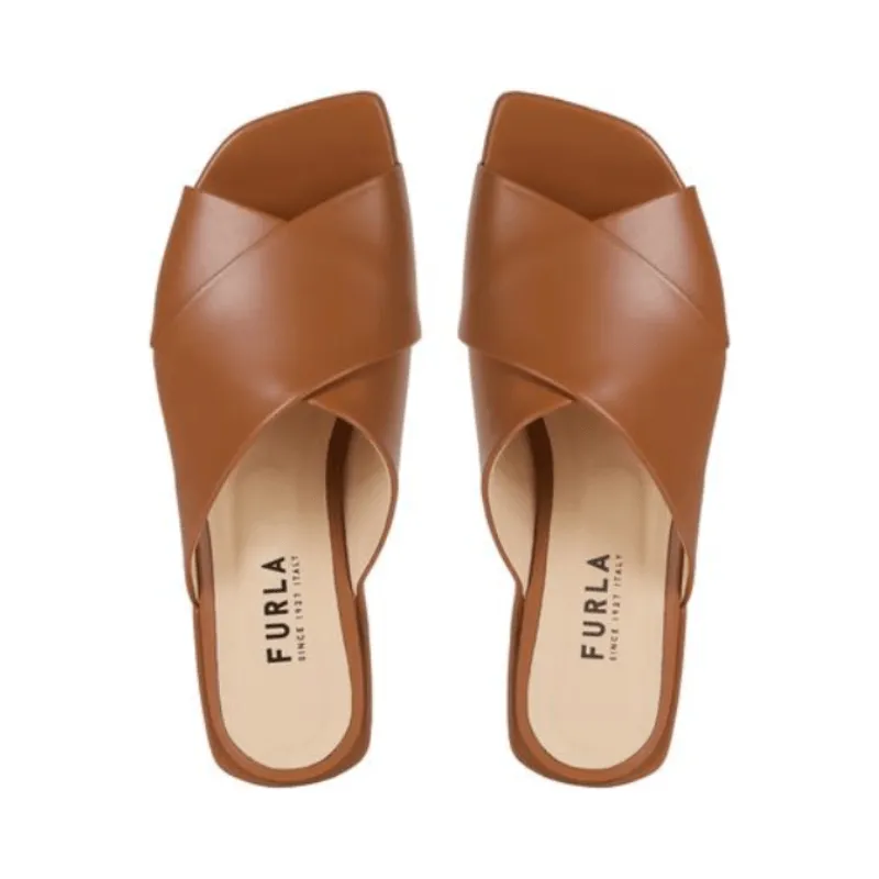 Furla Women's Cross Mule Sandals T.20 - Cognac