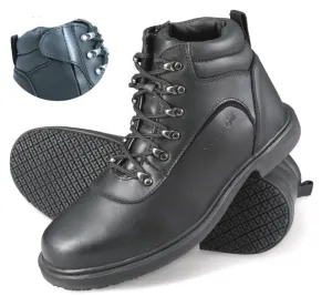 Genuine Grip Footwear- 7130 Black Steel Toe Zipper Women's Boot