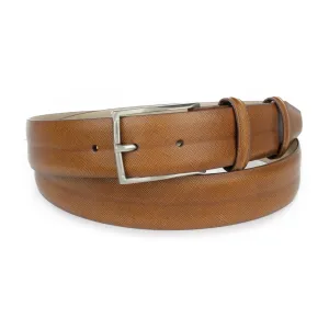 Golden Ochre Moulded Saffiano Belt