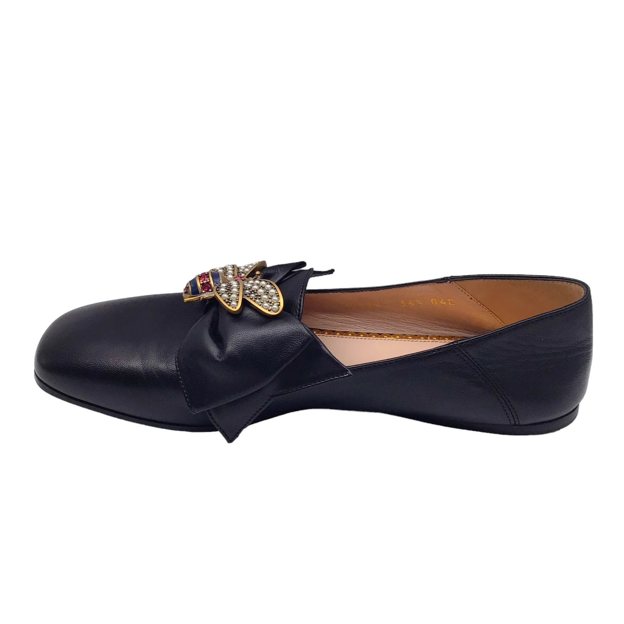 Gucci Black Queen Margaret Nappa Calfskin Leather Loafers