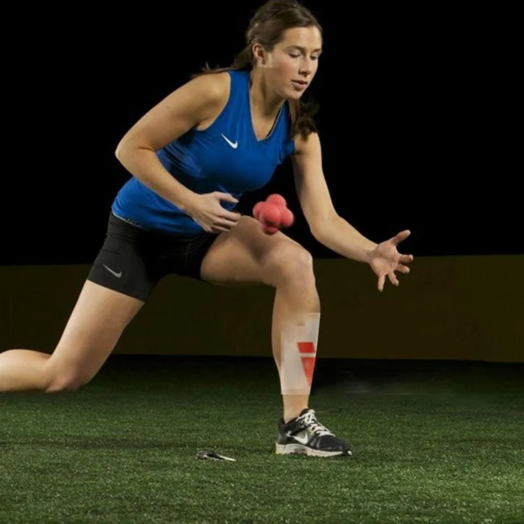 Hexagonal Reaction Ball Quickness and Agility Training Ball, Training Hand and Eye Coordination(Red)