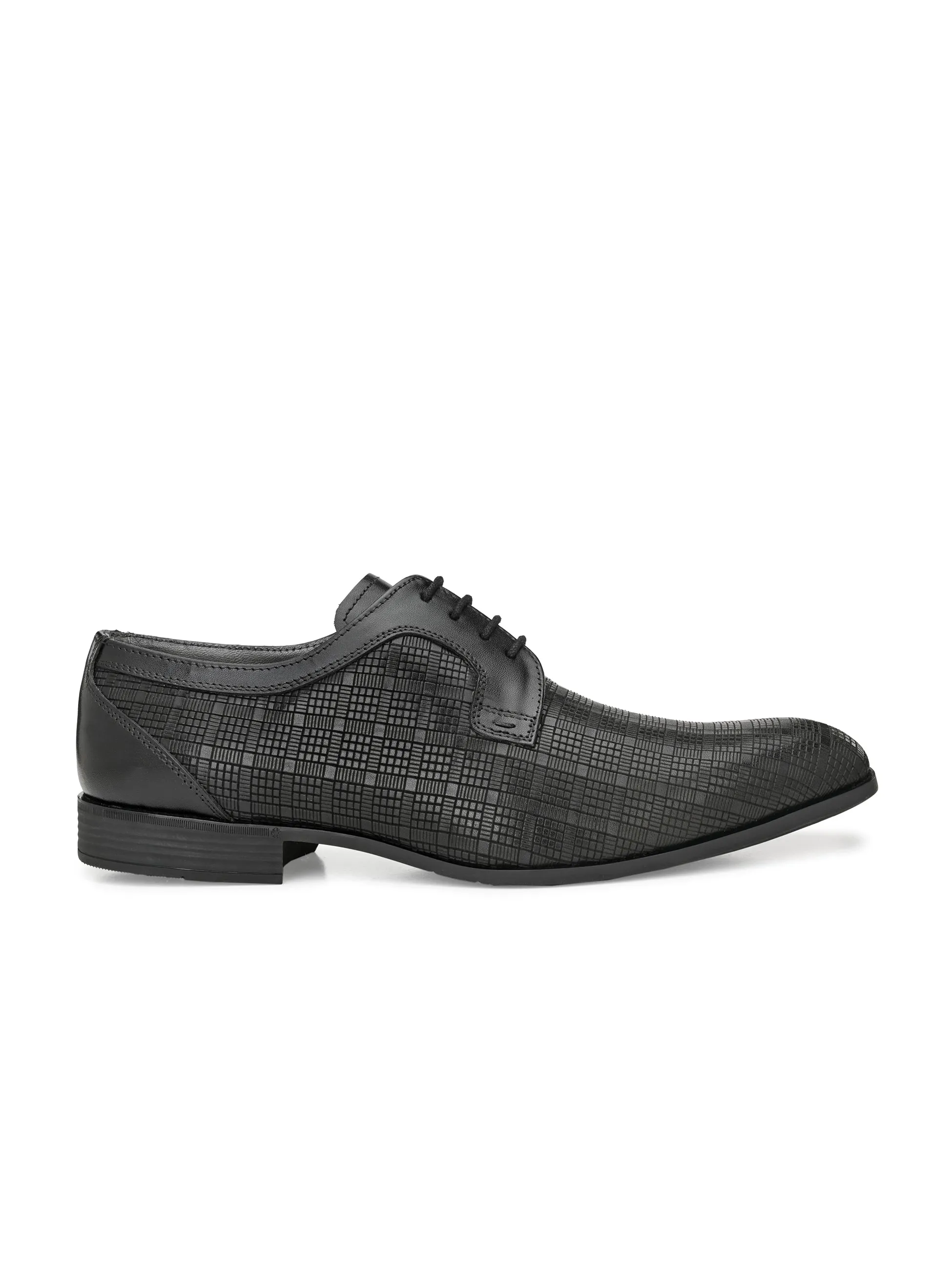 Hitz Men's Black Leathet Party Wear Lace up Shoes