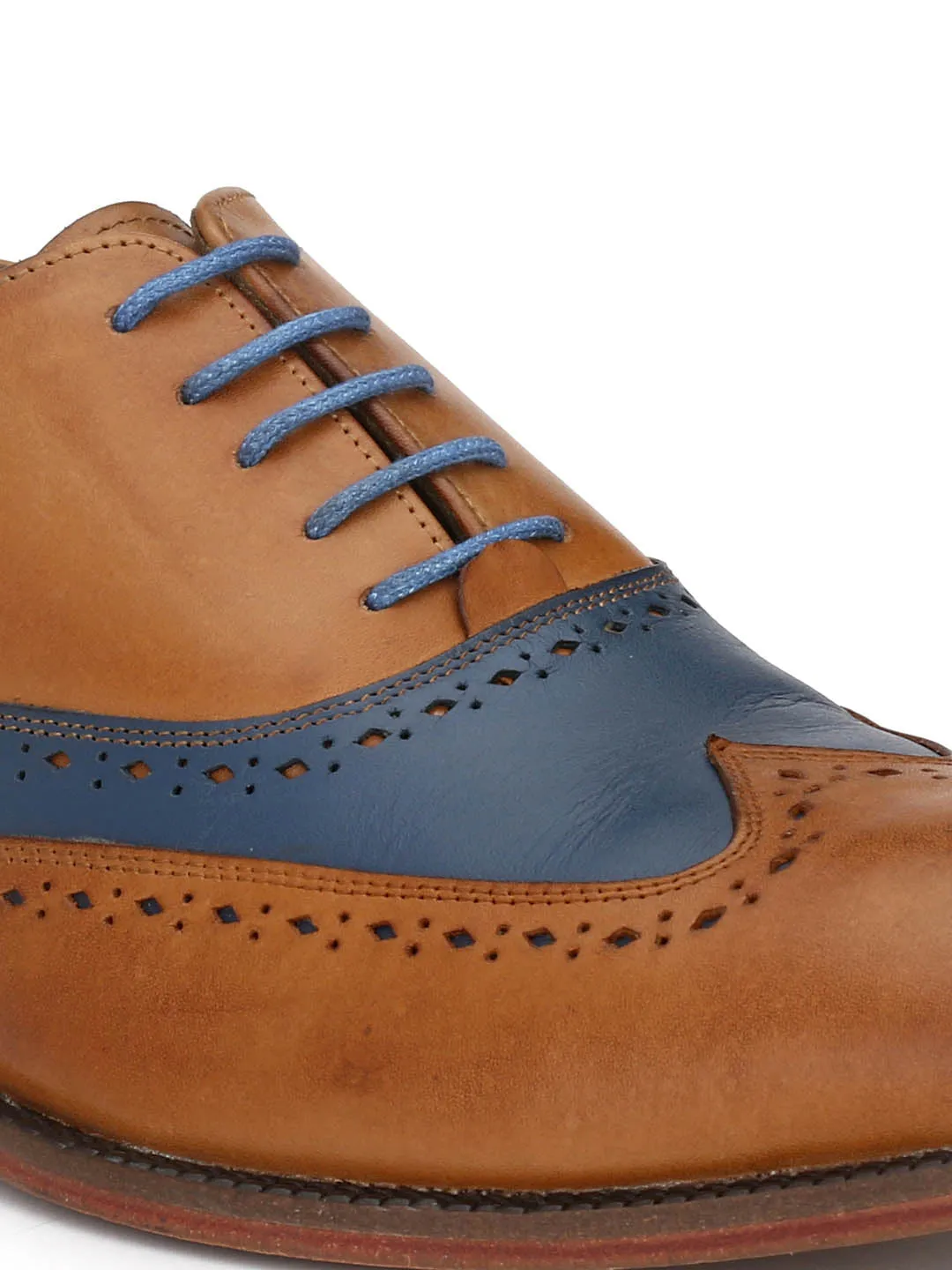 HITZ7101 Men's Tan Leather Formal  Lace-Up Shoes