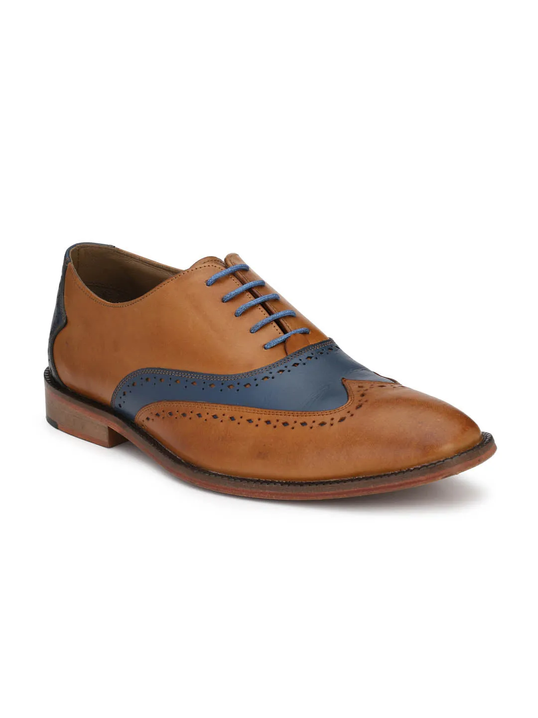 HITZ7101 Men's Tan Leather Formal  Lace-Up Shoes