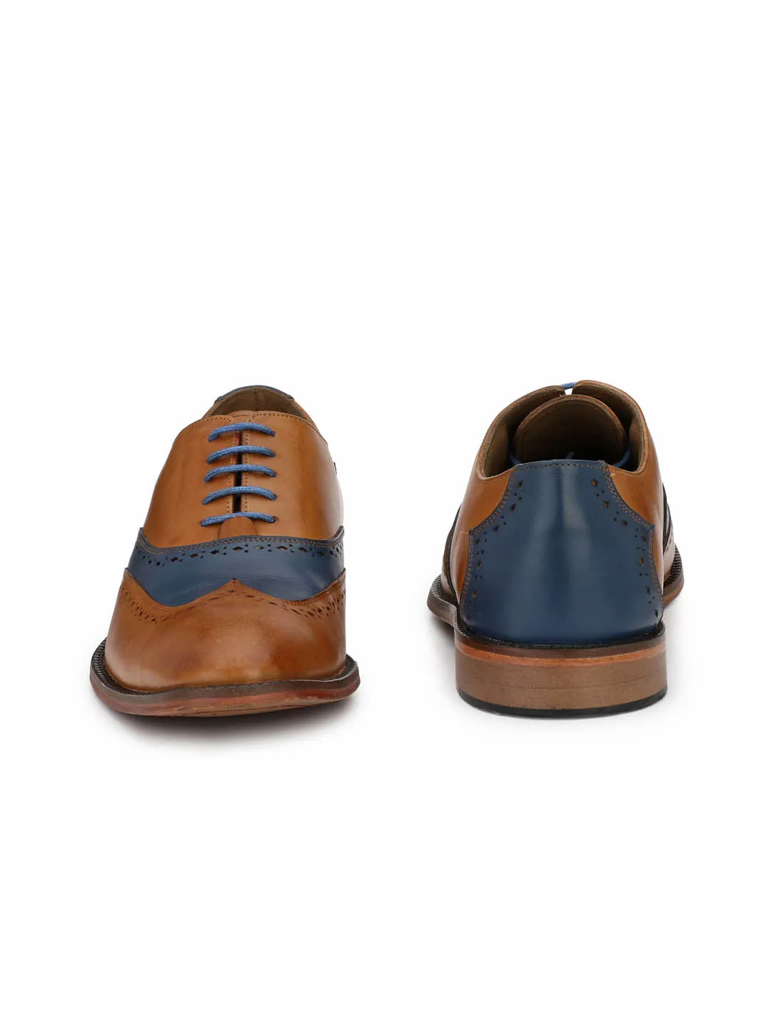 HITZ7101 Men's Tan Leather Formal  Lace-Up Shoes