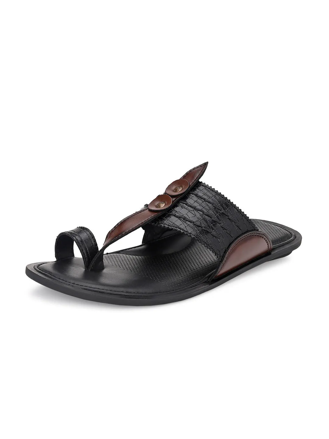 HITZMS_5814 Men's Black Synthetic Daily Wear Open Slipper