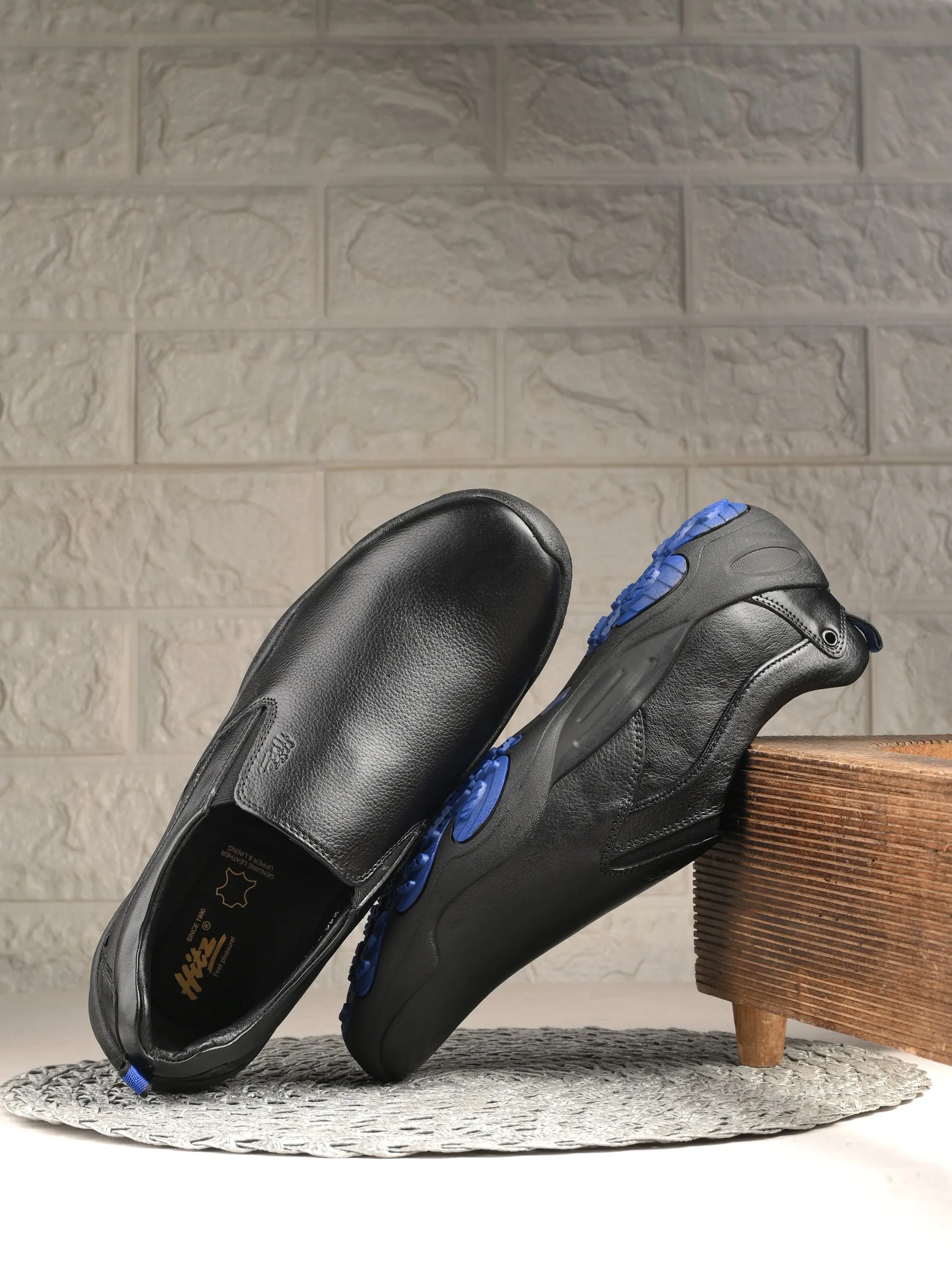 HITZS_55 Men's Black Leather Shoes