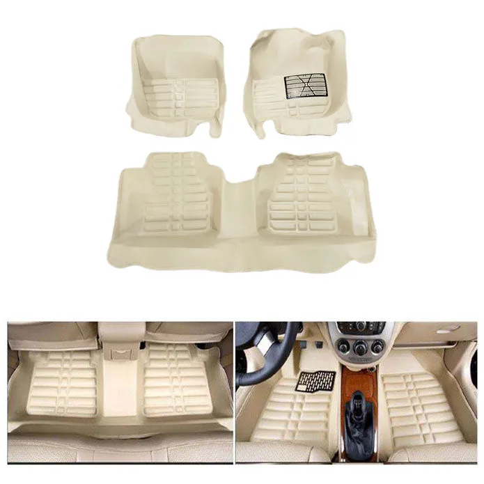 Honda City / Honda Fit / Honda Vezel 5D Custom Floor Mat Beige 3 Pcs - Car Interior Mats - 2008-2020