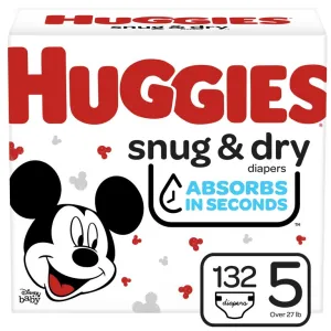 Huggies Huggies Snug & Dry Baby Diapers, Size 5, 132 Count