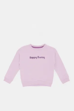 Infant Girls Lilac Printed Sweatshirt