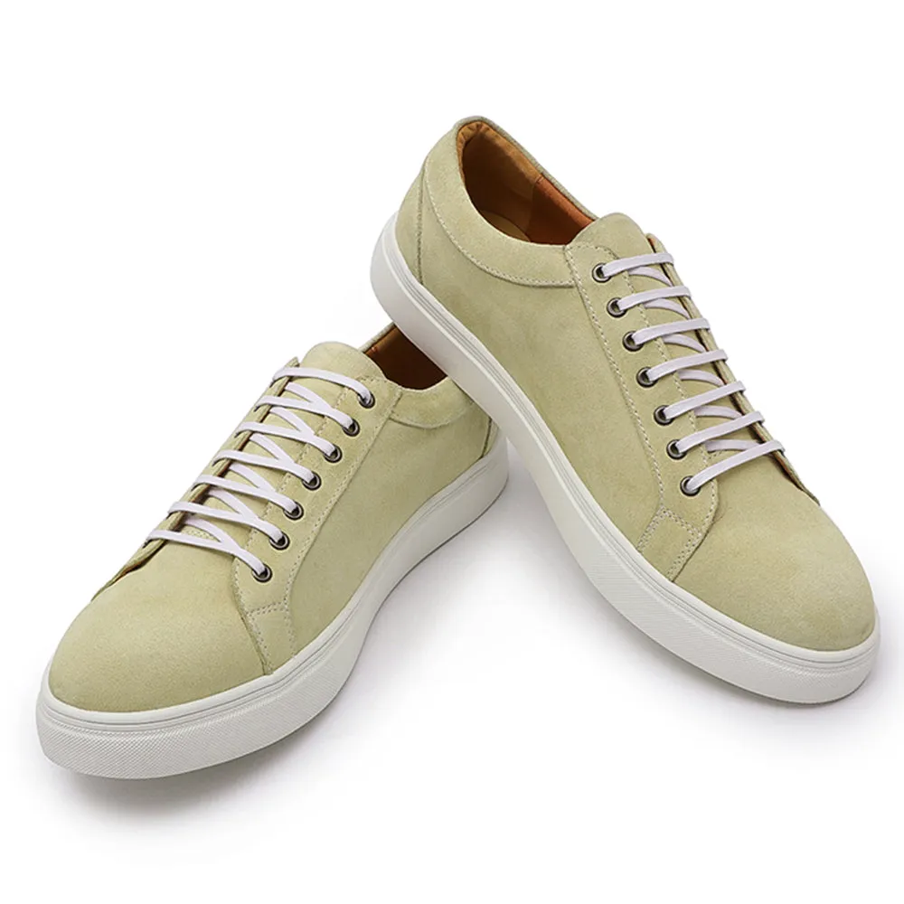 Italian Style Solid Genuine Cow Leather Sneakers