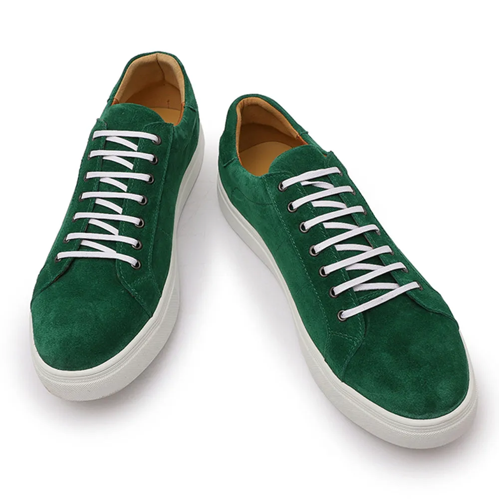 Italian Style Solid Genuine Cow Leather Sneakers