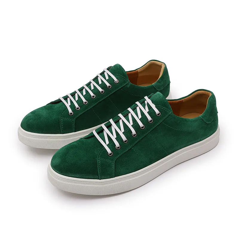 Italian Style Solid Genuine Cow Leather Sneakers