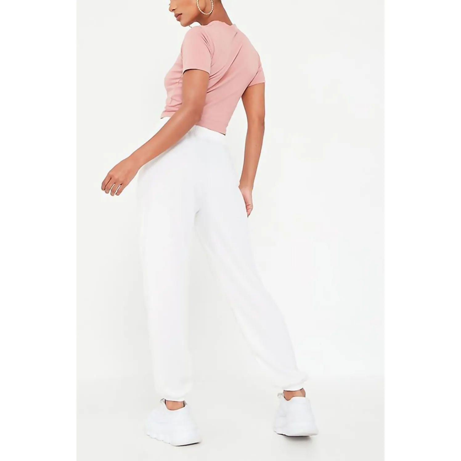 Ivory High Waist Loopback Jogger