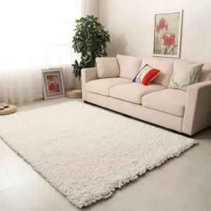 Ivory Plain Shaggy Rug - Snug