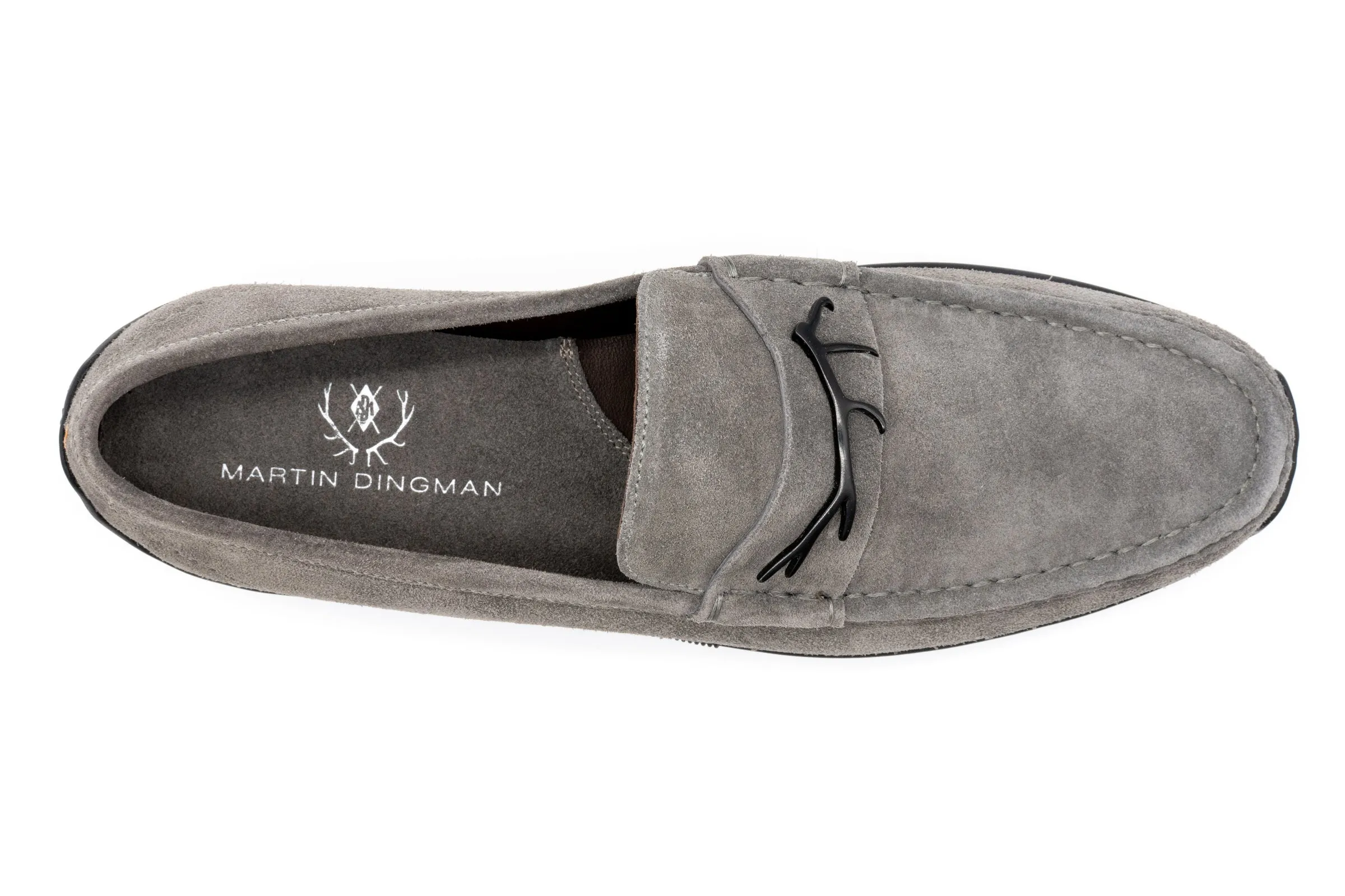 Jameson Suede Antler Bit Loafers - Graphite