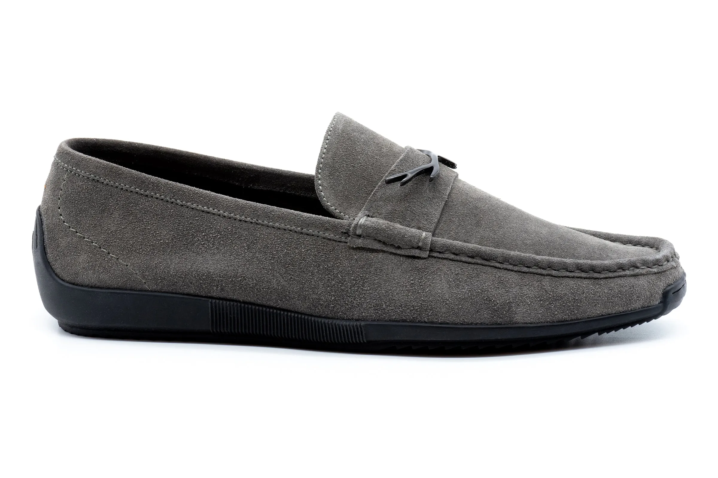 Jameson Suede Antler Bit Loafers - Graphite