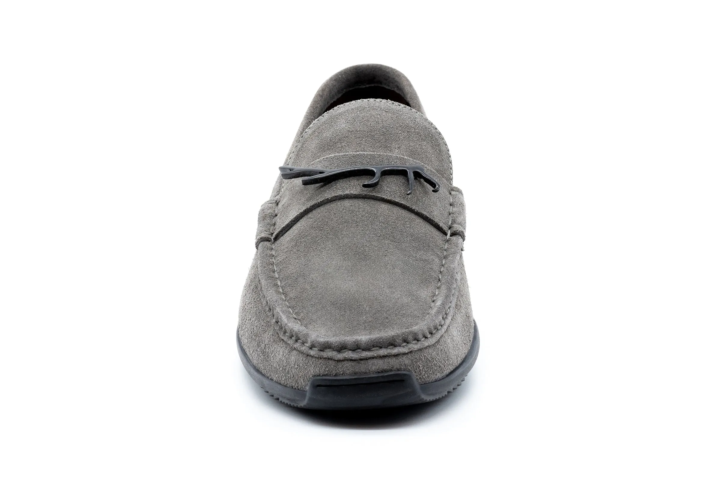 Jameson Suede Antler Bit Loafers - Graphite