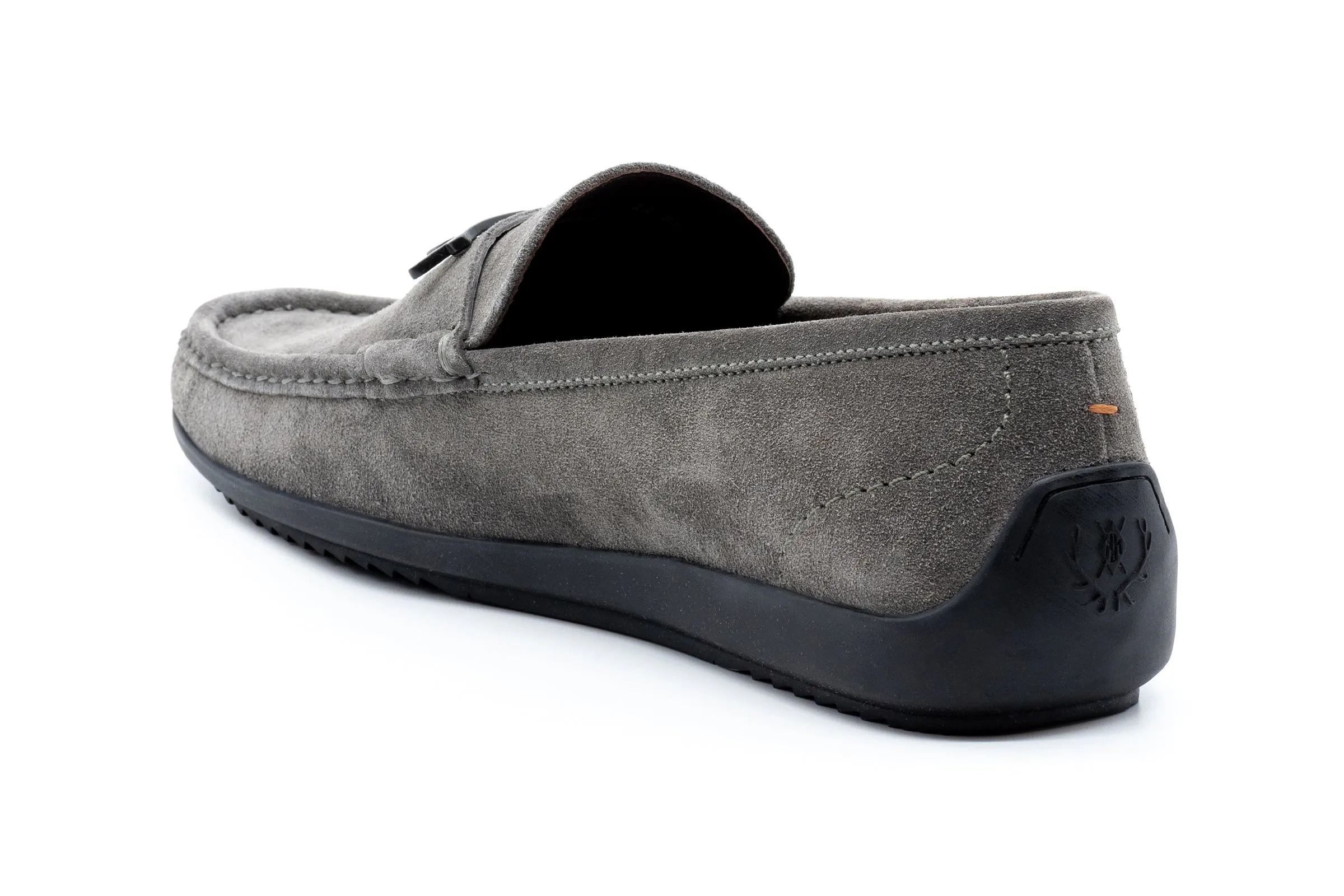 Jameson Suede Antler Bit Loafers - Graphite