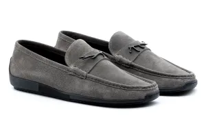 Jameson Suede Antler Bit Loafers - Graphite