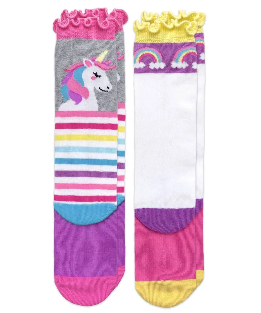 JEF Rainbow & Unicorn 2PK Knee Socks