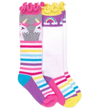 JEF Rainbow & Unicorn 2PK Knee Socks