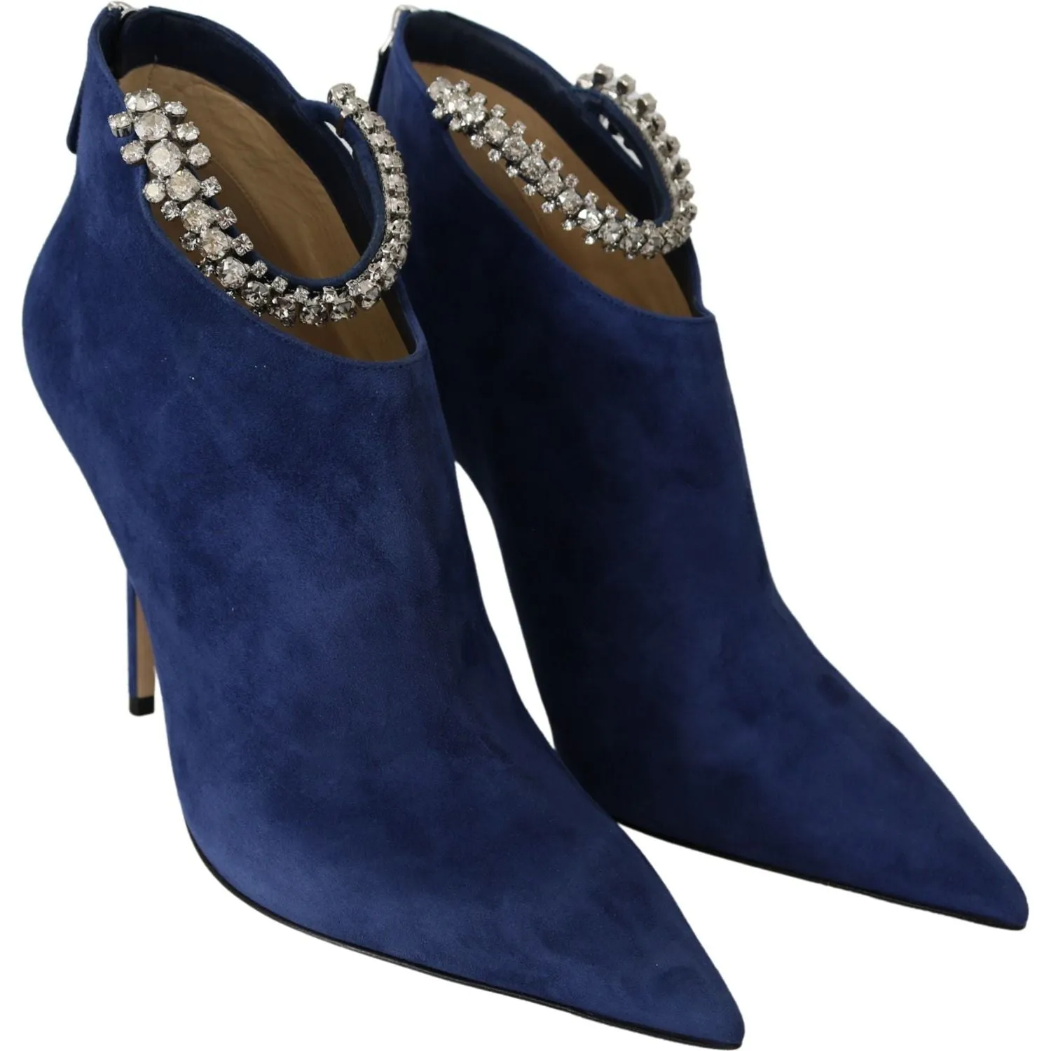 Jimmy Choo Pop Blue Crystal-Strap Heeled Boots