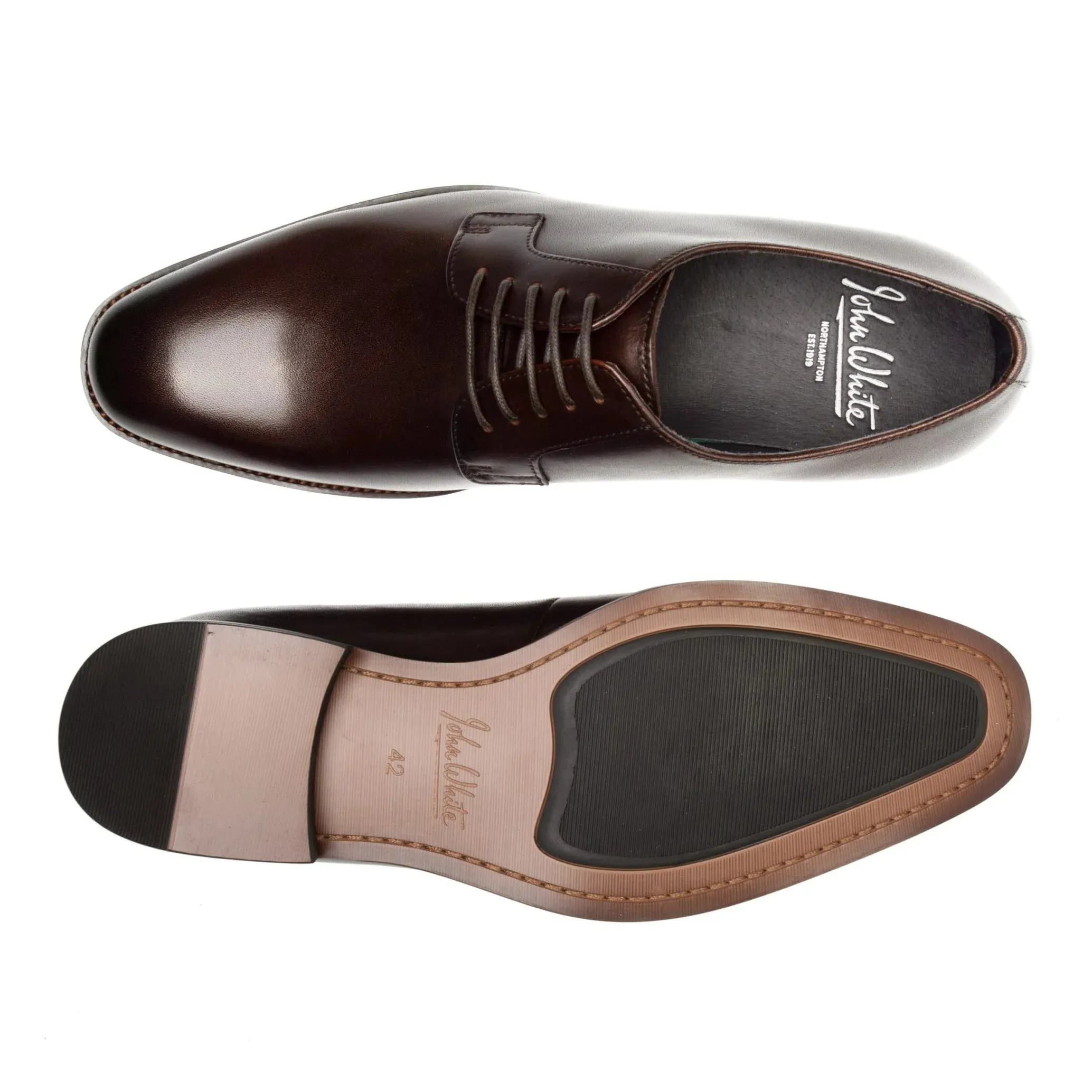 John White Mumford Brown Derby Shoes