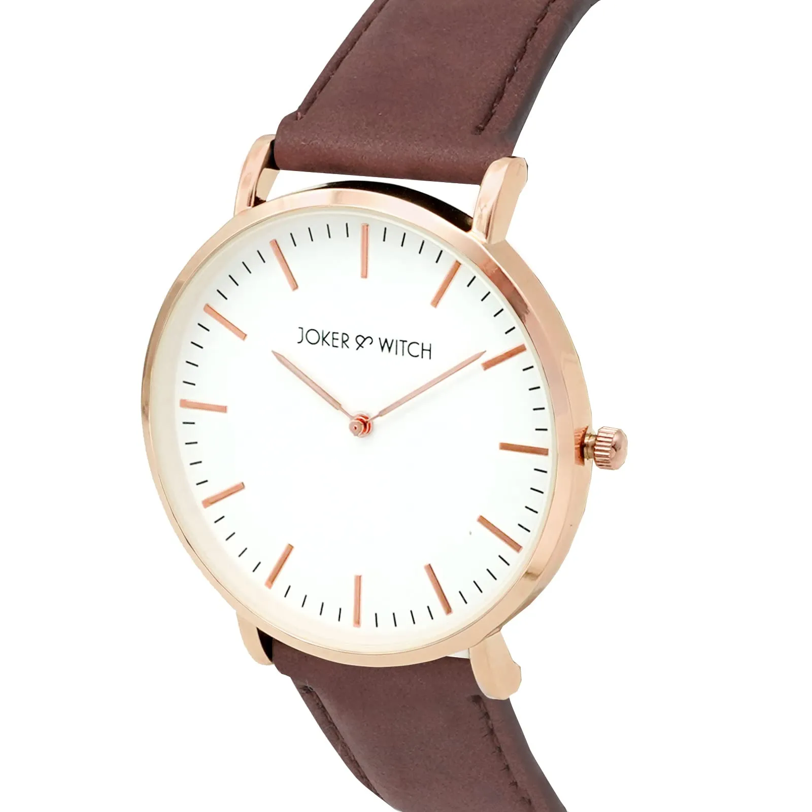 Joker & Witch Hope White Dial Brown Faux Leather Analogue Watch for Women