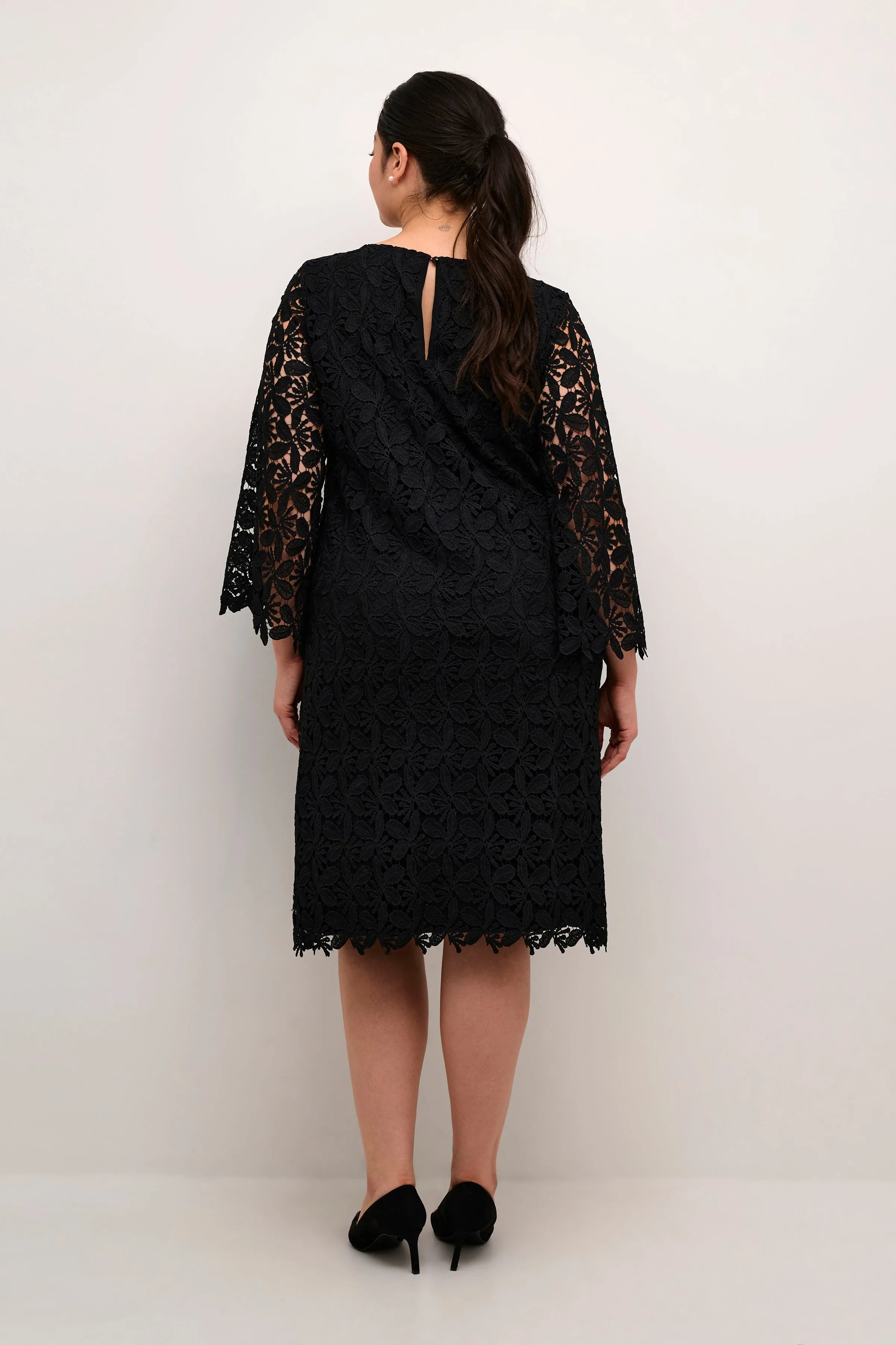 Kaffe Curve Emma Lace Dress in Black