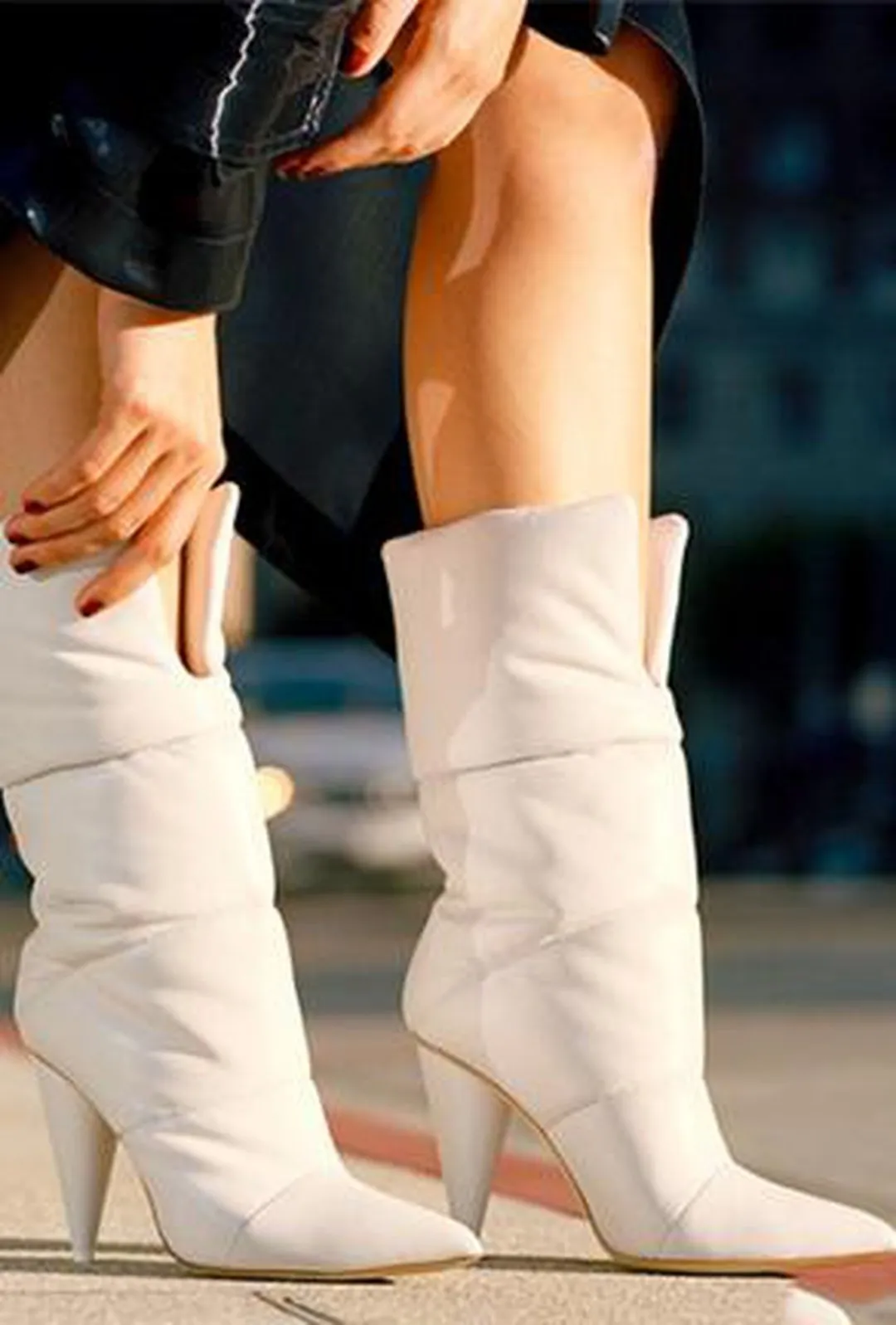 KIMORA - QUILTED WHITE BOOTS