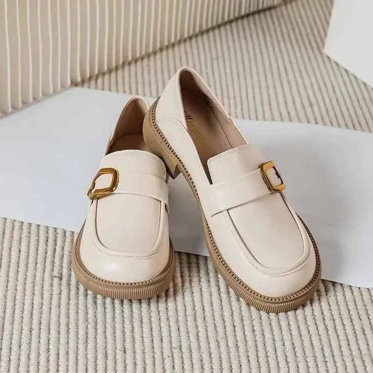 Korean Style Leather Loafers: Women's Casual Shoes CS837-10