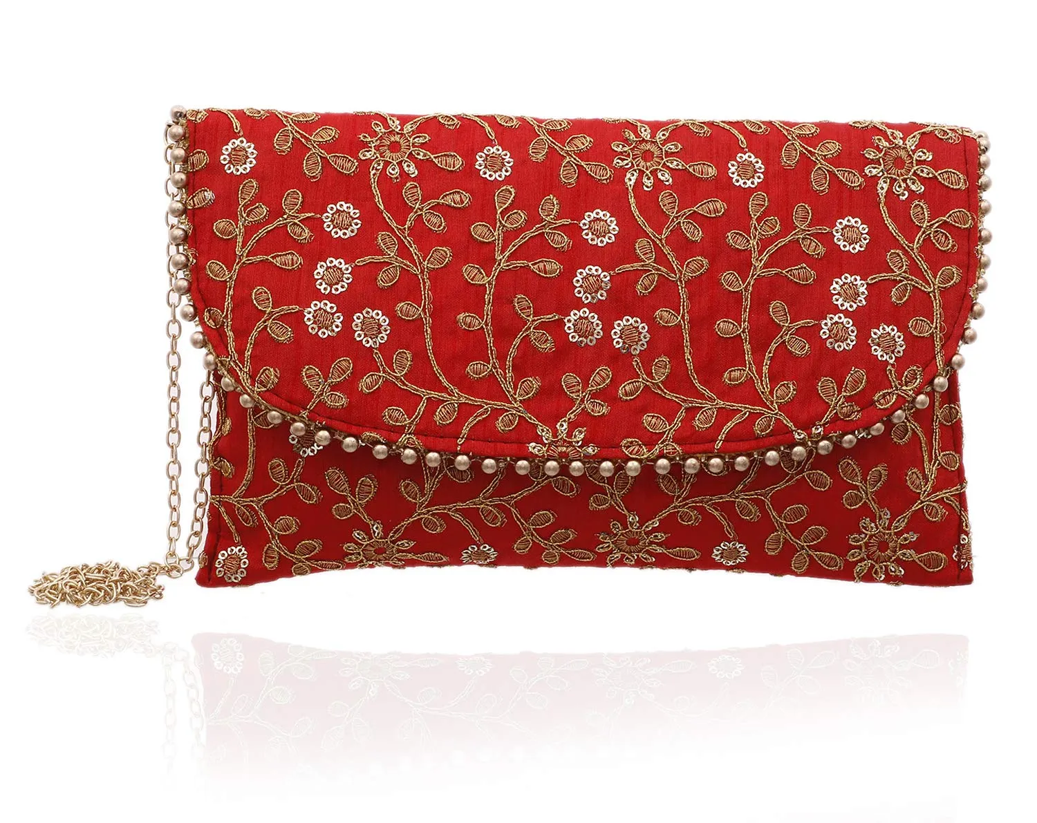 Kuber Industries Handcrafted 2 Pieces Embroidered Clutch Bag