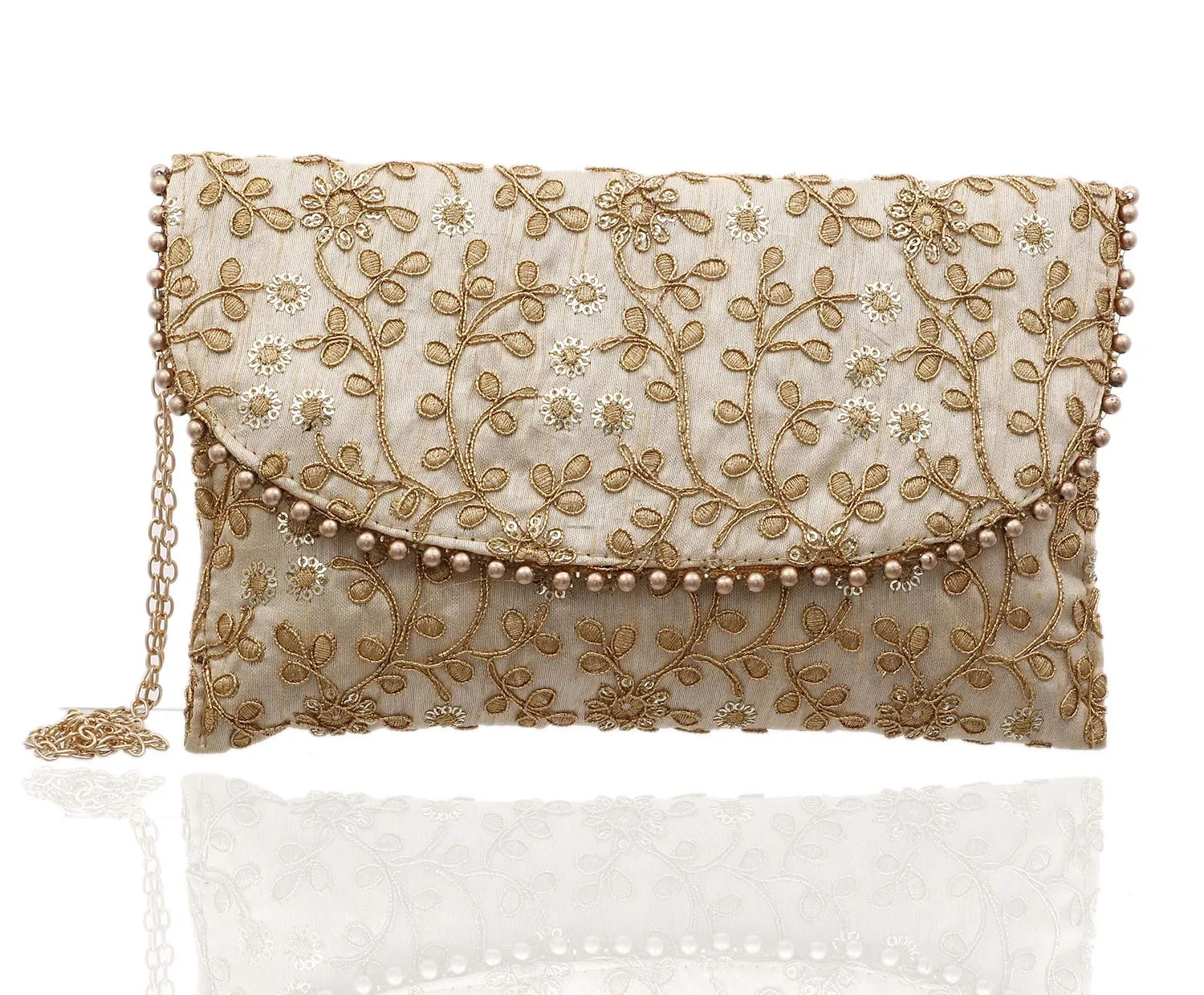 Kuber Industries Handcrafted 2 Pieces Embroidered Clutch Bag