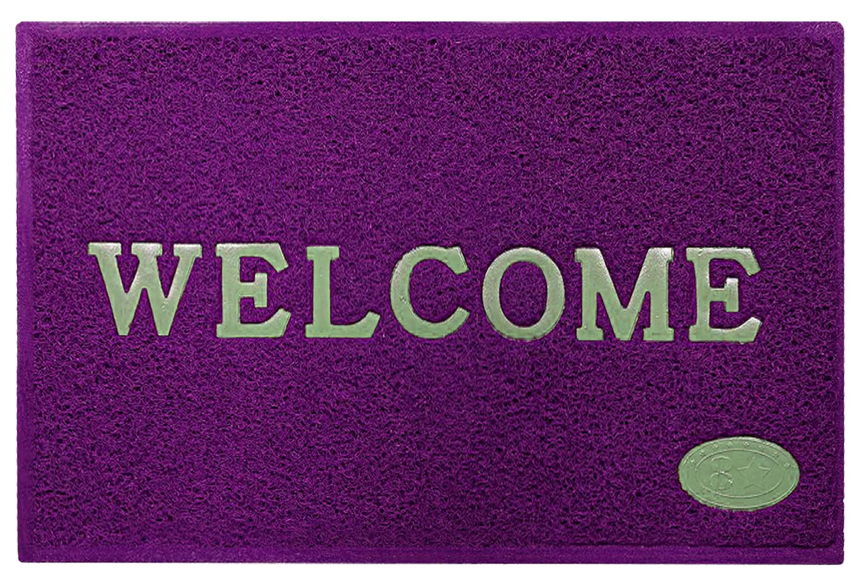 Kuber Industries Rubber Anti Slip Welcome Door Mat for Home Entrance, Office, Shop (Purple)-Pack of 2-KUBMART15364