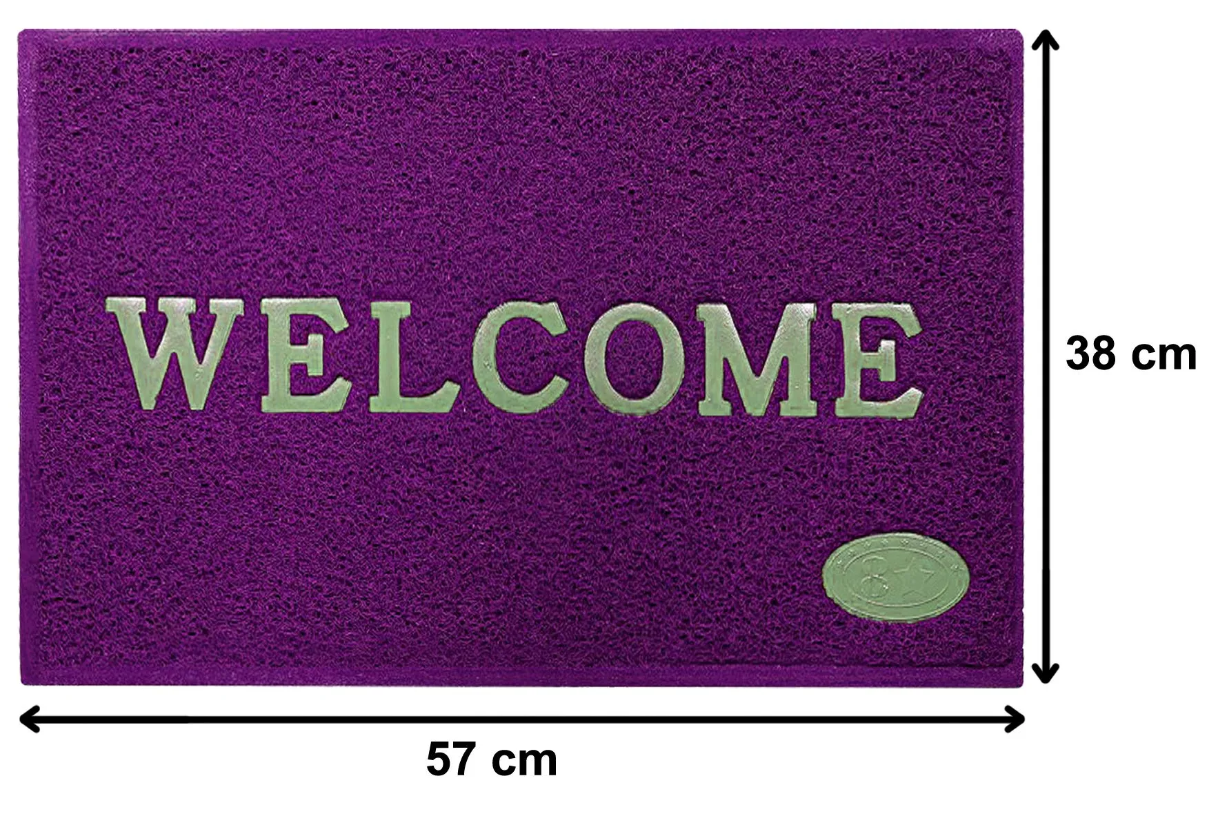 Kuber Industries Rubber Anti Slip Welcome Door Mat for Home Entrance, Office, Shop (Purple)-Pack of 2-KUBMART15364