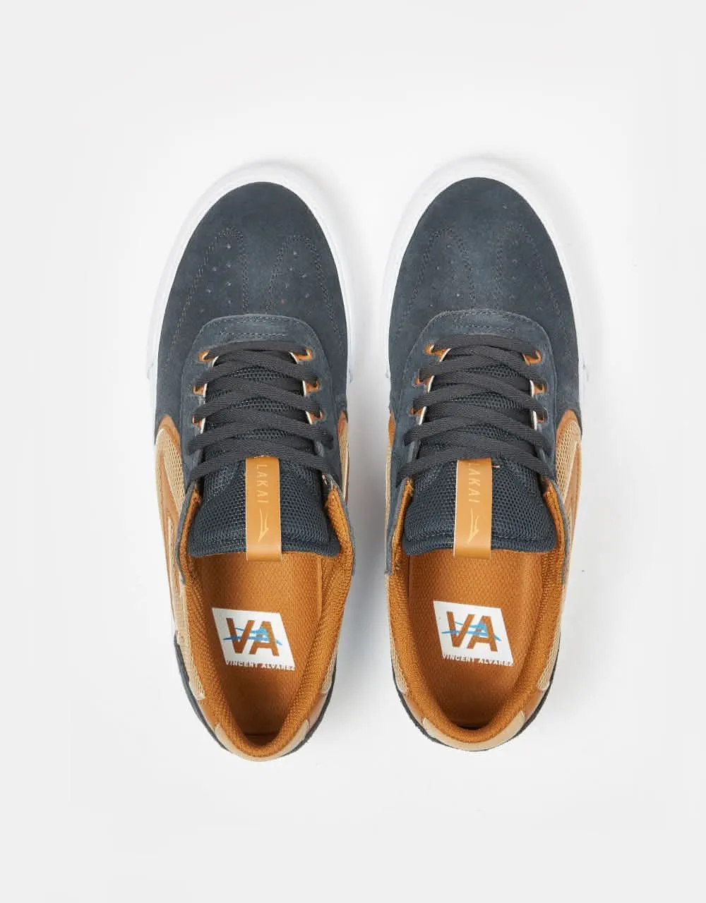 Lakai Atlantic Vulc Skate Shoes - Charcoal/Tan