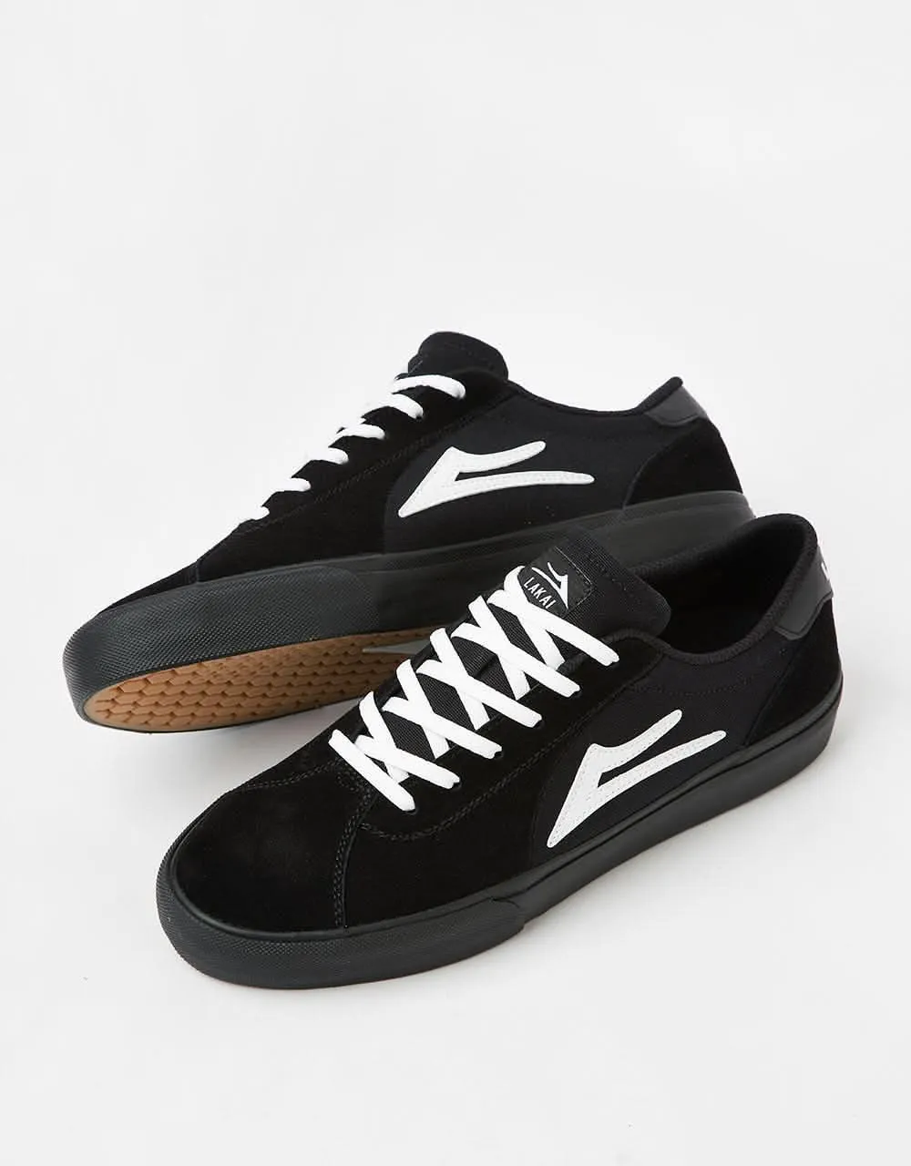 Lakai Flaco II Skate Shoes - Black/Black Suede