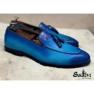 Loafers With Tassels Blue