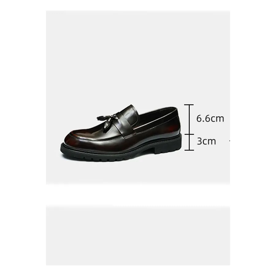 LuxeLeather Classic Slip-on Tassel Loafers