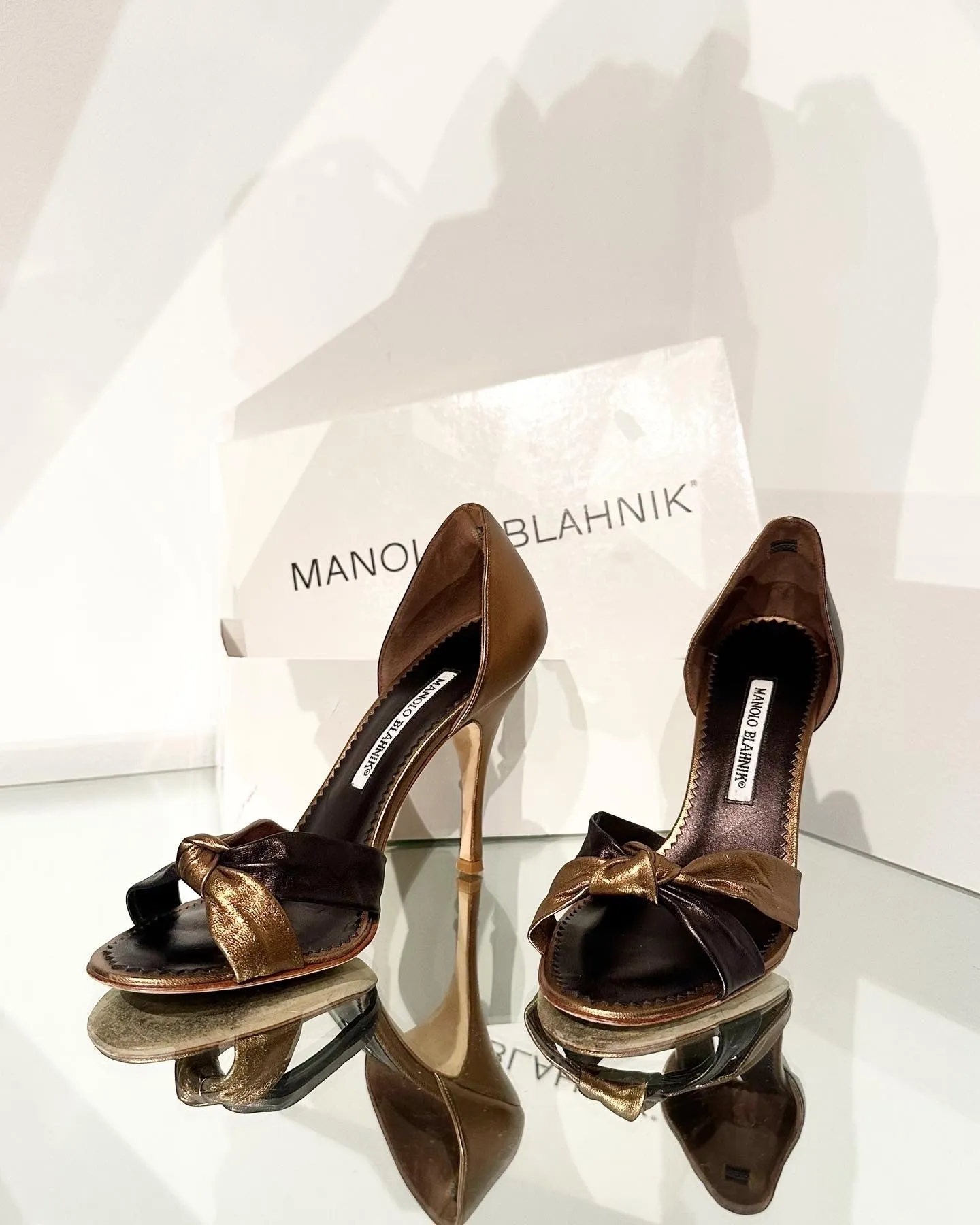 MANOLO BLAHNIK Leather High Heel Sandals