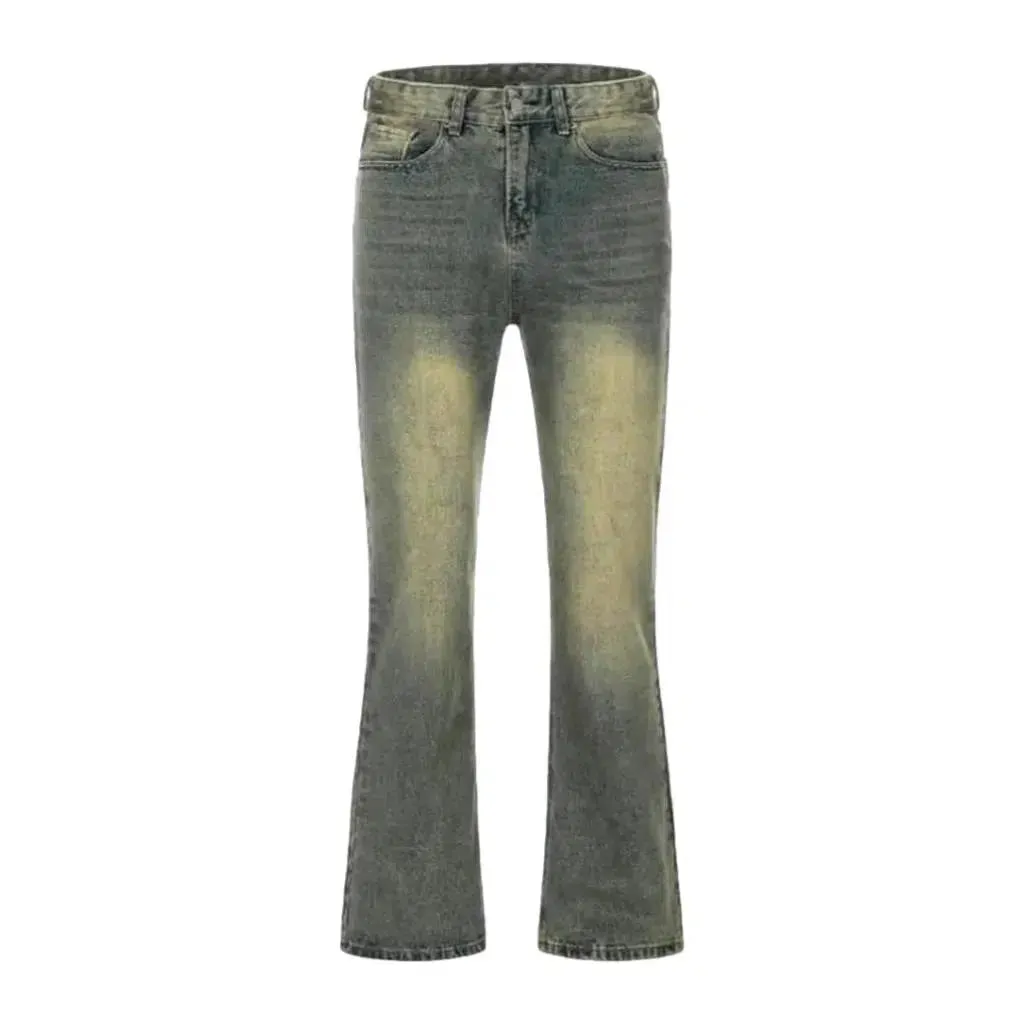 Medium-wash whiskered jeans
 for men