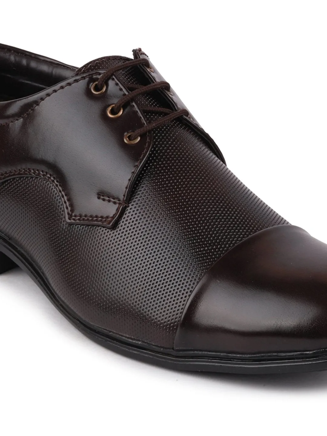 Men Brown Formal Lace-Up Brogue Shoes